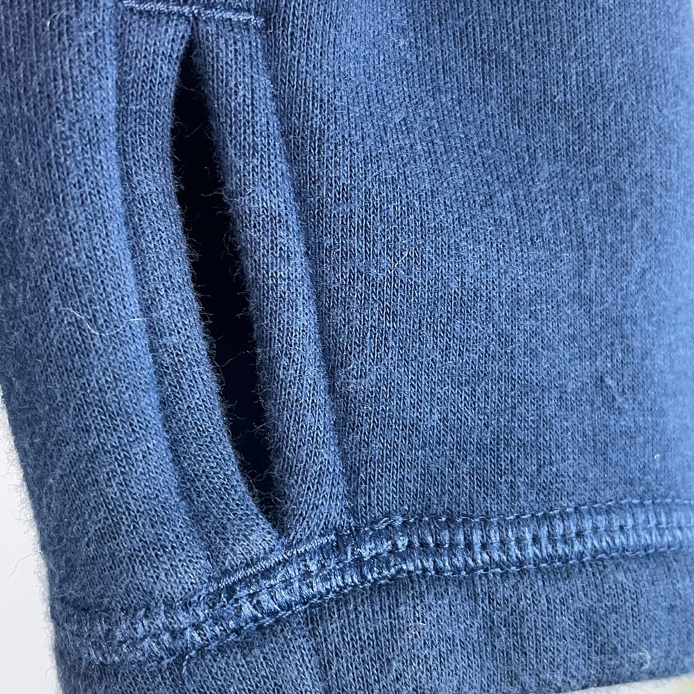 Athleta Cozy Karma Asym Pullover Navy Blue Fleece Zipper Sweatshirt Size Small - Picture 10 of 15